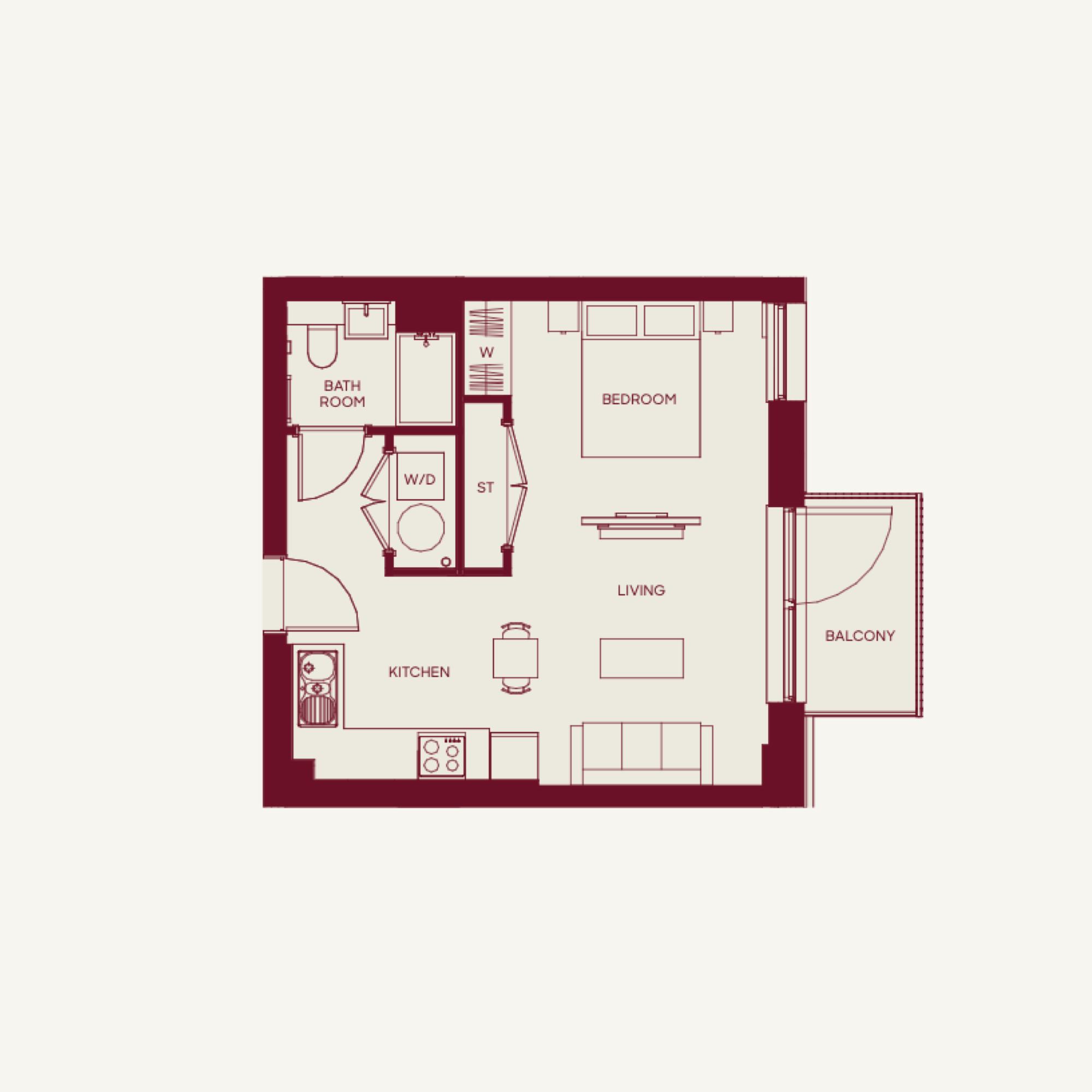 Studio Apartment floor plan